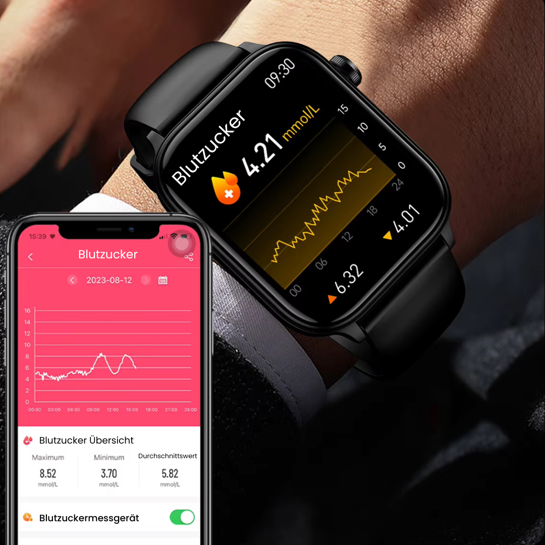 Smartwatch mit Benachrichtigungs- &amp; Trackingfunktionen