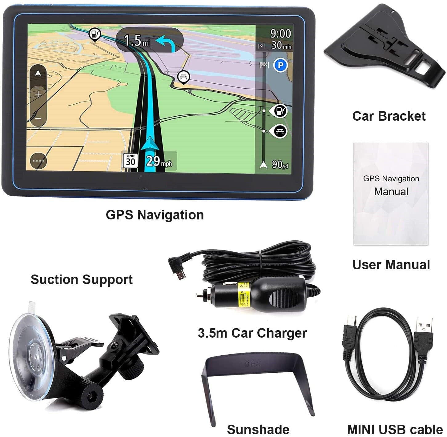 7&quot; GPS-Navigationssystem – 2025 Upgrade Sat-Nav für Autos &amp; Lastwagen