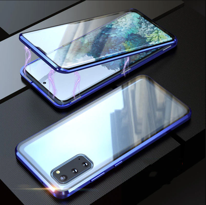 Magnetische gehärtete Glas doppelseitige Handyhülle für Samsung