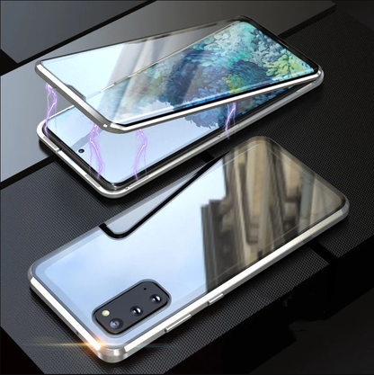Magnetische gehärtete Glas doppelseitige Handyhülle für Samsung