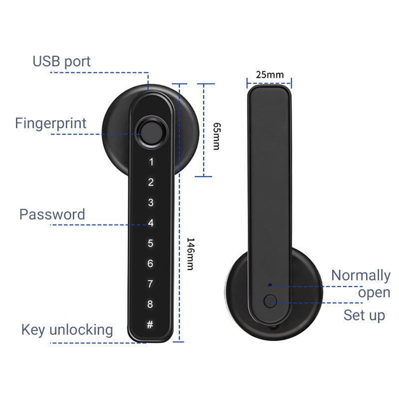 ✅Kostenloser Versand✈Fingerprint Smart Türschlossgriff mit Bluetooth APP Steuerung