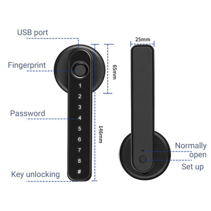 ✅Kostenloser Versand✈Fingerprint Smart Türschlossgriff mit Bluetooth APP Steuerung