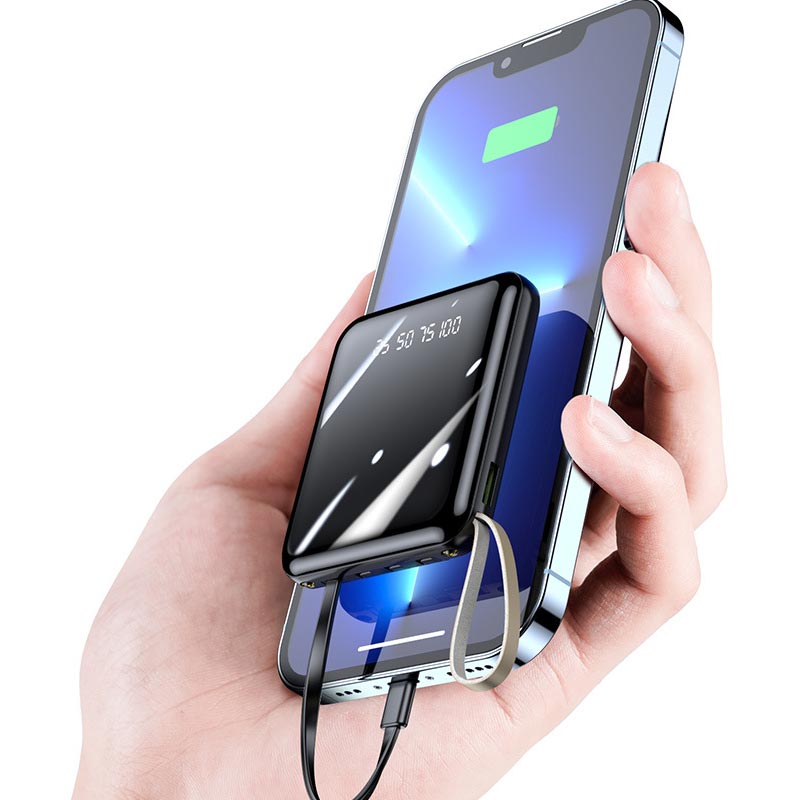 Schnelllade 20000mAh Mini Power Bank mit integrierten Kabeln