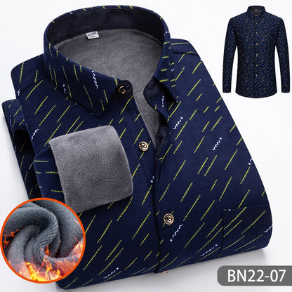 Herrenhemd dick und warm für Herbst und Winter lässiges Design