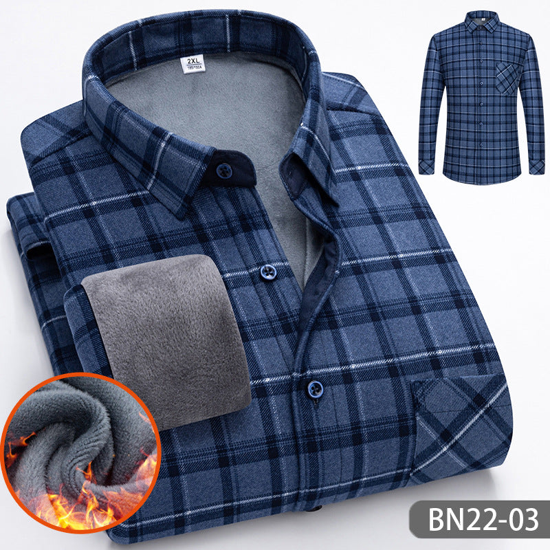 Herrenhemd dick und warm für Herbst und Winter lässiges Design