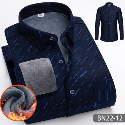 Herrenhemd dick und warm für Herbst und Winter lässiges Design