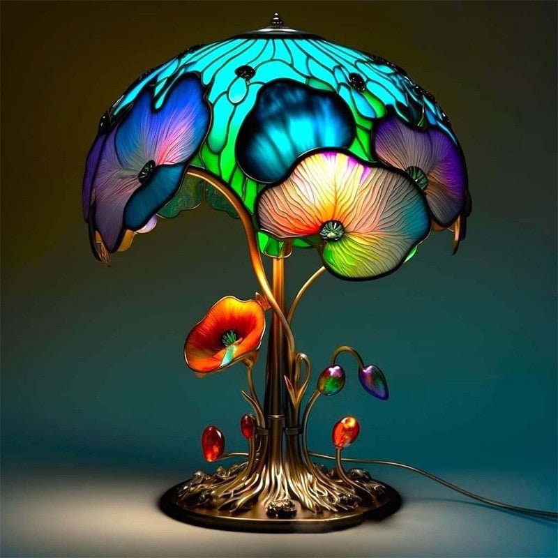 Buntglas Tischlampe