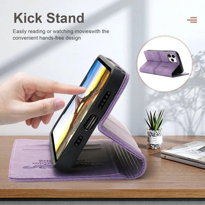 Wildleder iPhone Magnet Flip Cover Kartenhalter Geldbörse Hülle