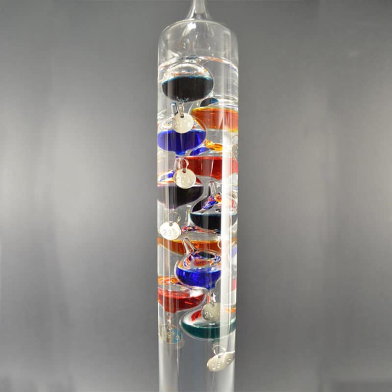 Galileo-Thermometer mit schwebenden Glas-Glühbirnen - Dekorative Temperaturmessung für Zuhause &amp; Bürodekoration