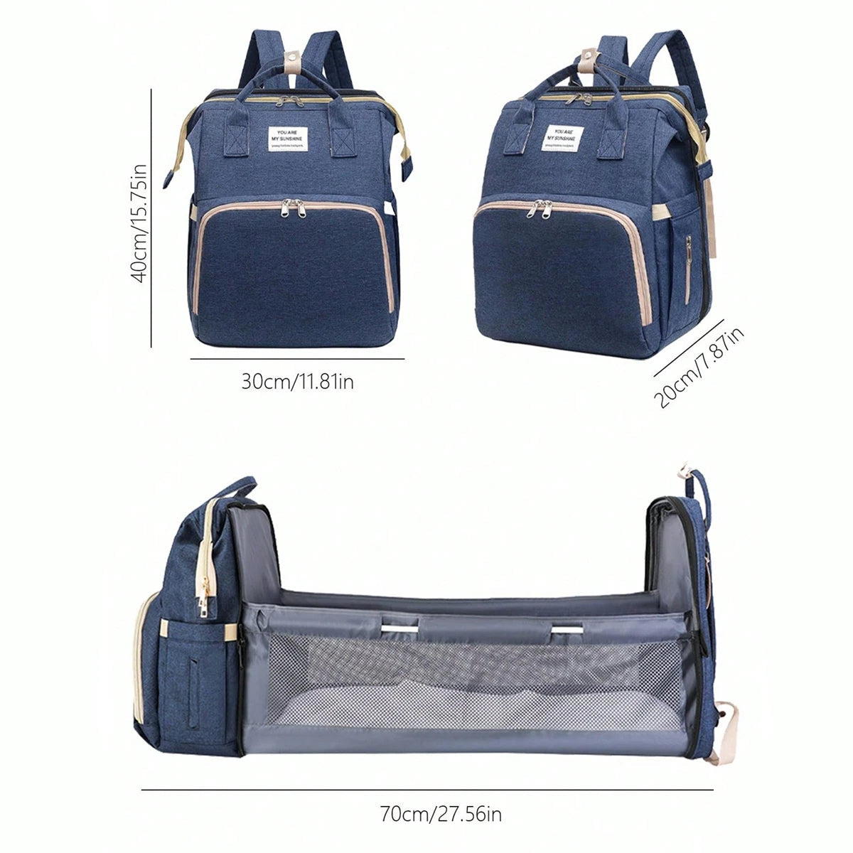 Zelara - 2in1 Baby Rucksack mit integriertem Wickelbett wählen