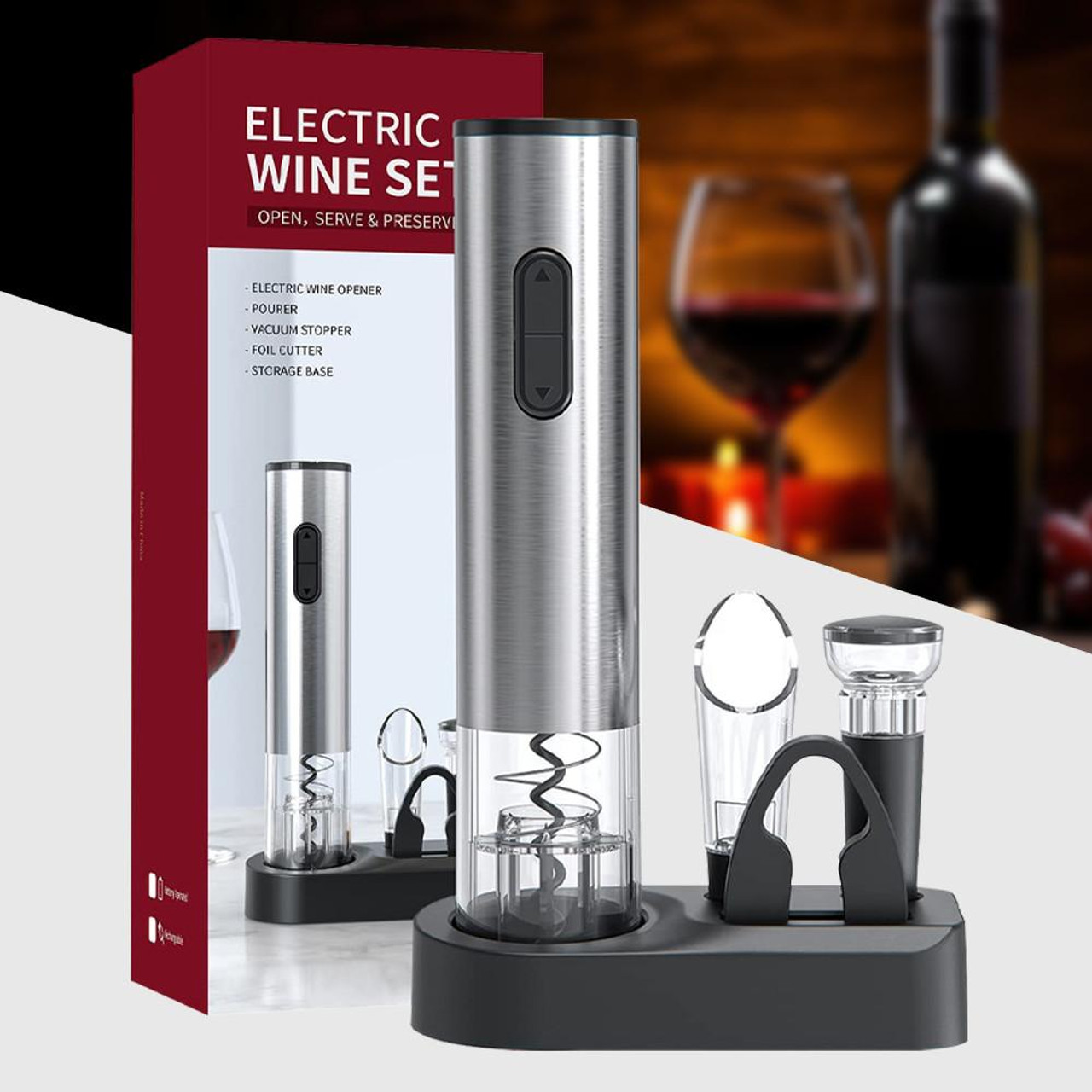 Professioneller 5 in 1 Elektrischer Korkenzieher