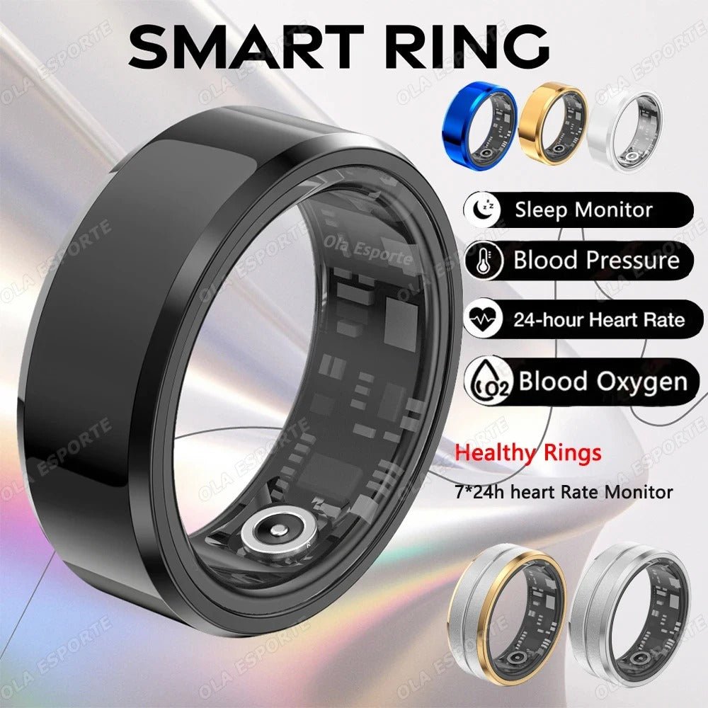 Titanium Smart Ring für Männer und Frauen, entwickelt zur Überwachung des Blutdrucks und zur Verfolgung von Gesundheitskennzahlen. Stilvoll und multifunktional.