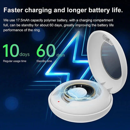 Titanium Smart Ring für Männer und Frauen, entwickelt zur Überwachung des Blutdrucks und zur Verfolgung von Gesundheitskennzahlen. Stilvoll und multifunktional.