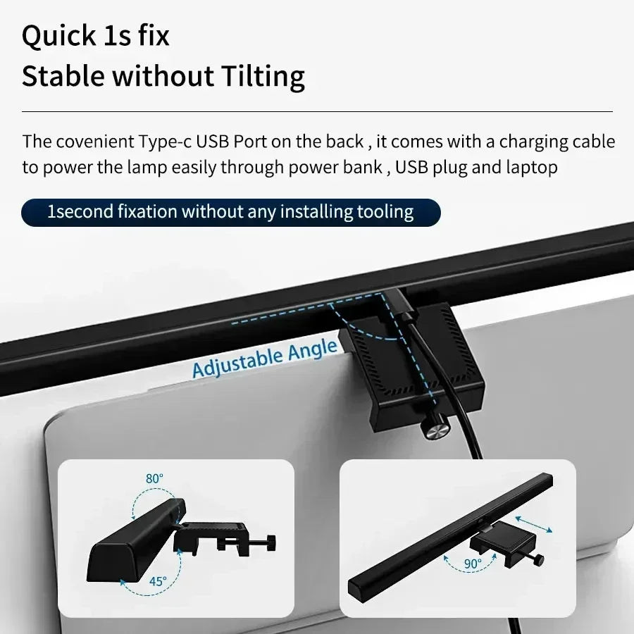 Monitor LED Lichtleiste USB Dimmbar Augenschutz Blendfrei für Arbeitsplatz und Gaming