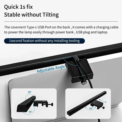 Monitor LED Lichtleiste USB Dimmbar Augenschutz Blendfrei für Arbeitsplatz und Gaming
