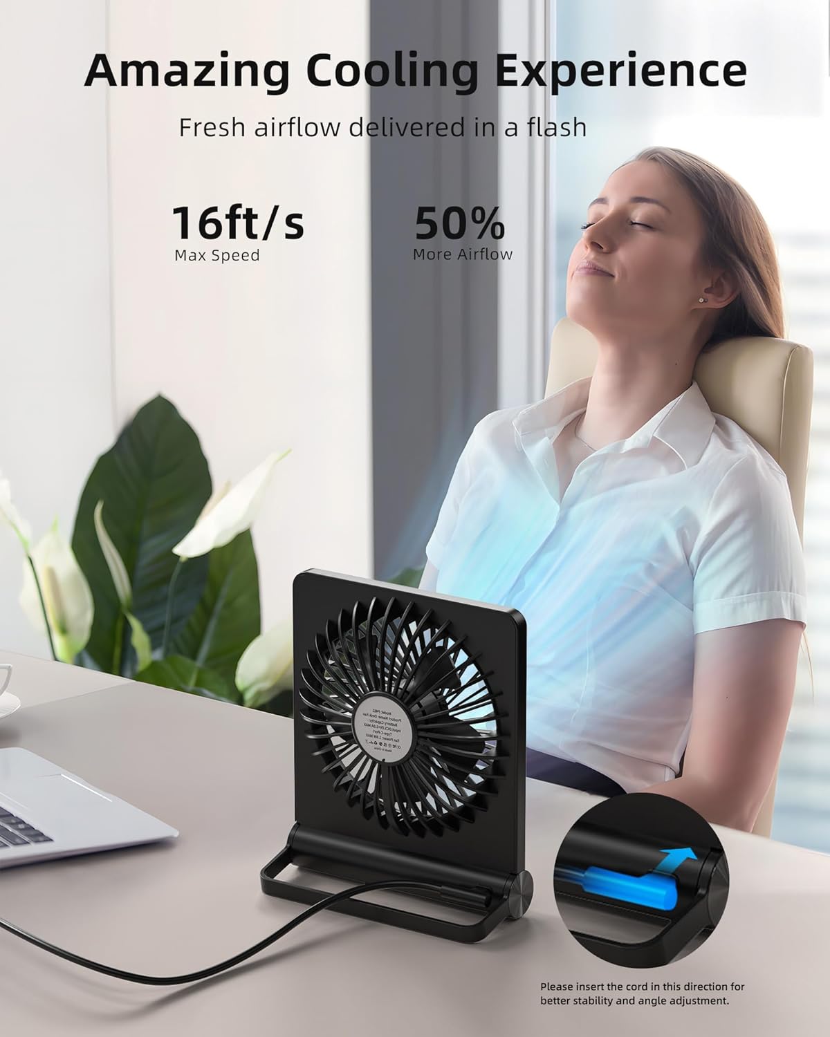 Starker Wind Tischventilator - Ultraleise &amp; Kompakt