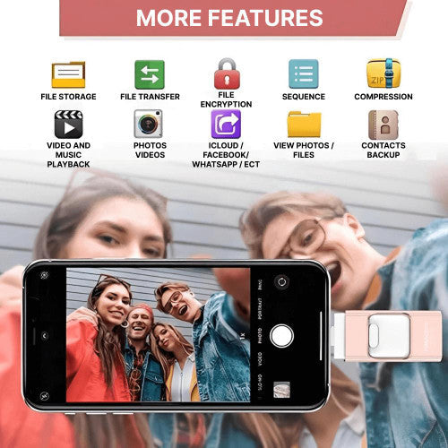 USB-Flash-Laufwerk für iPhone &amp; Android - 128 GB Hochgeschwindigkeits-Speicher für Fotos, Videos und Dateiübertragung