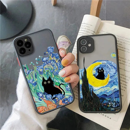 Van-Gogh Ölmalerei Katze Stoßsichere iPhone Hülle