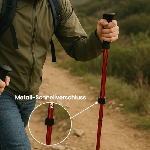Verstellbare Wanderstöcke | Stabilität &amp; Komfort für Trekking
