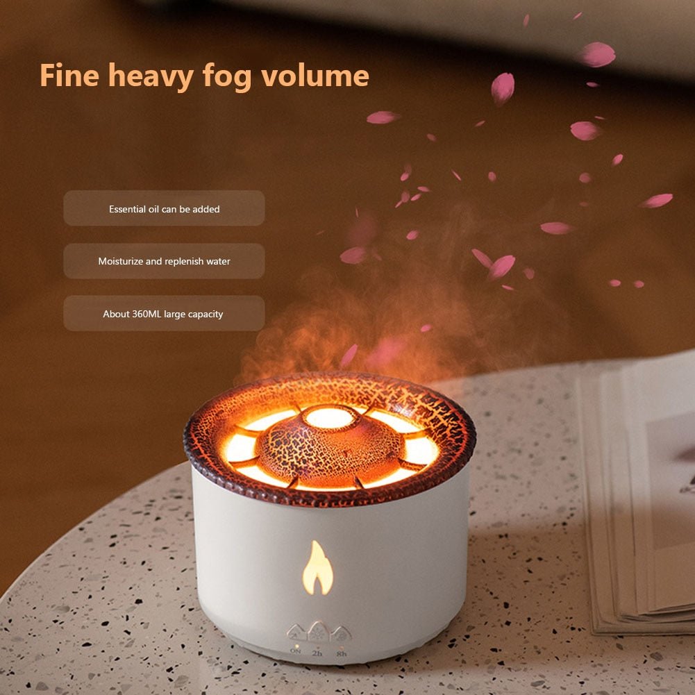 Volcano Aroma Diffuser mit 360ml Wassertank, Aromatherapie, Luftbefeuchter &amp; Stimmungslicht