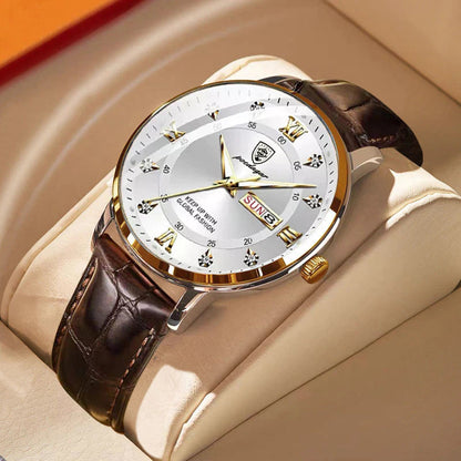 Wasserdichte Herren Armbanduhr – Edelstahl | Leuchtende Zeiger