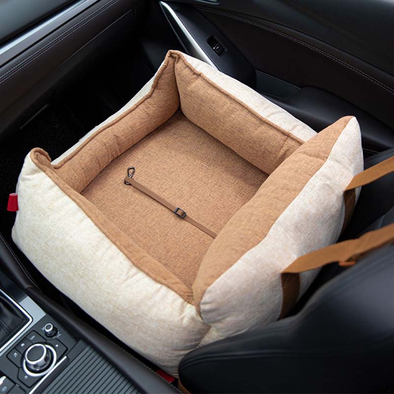 Wasserdichter Hundesicherheits-Autositz - Hellkaffee