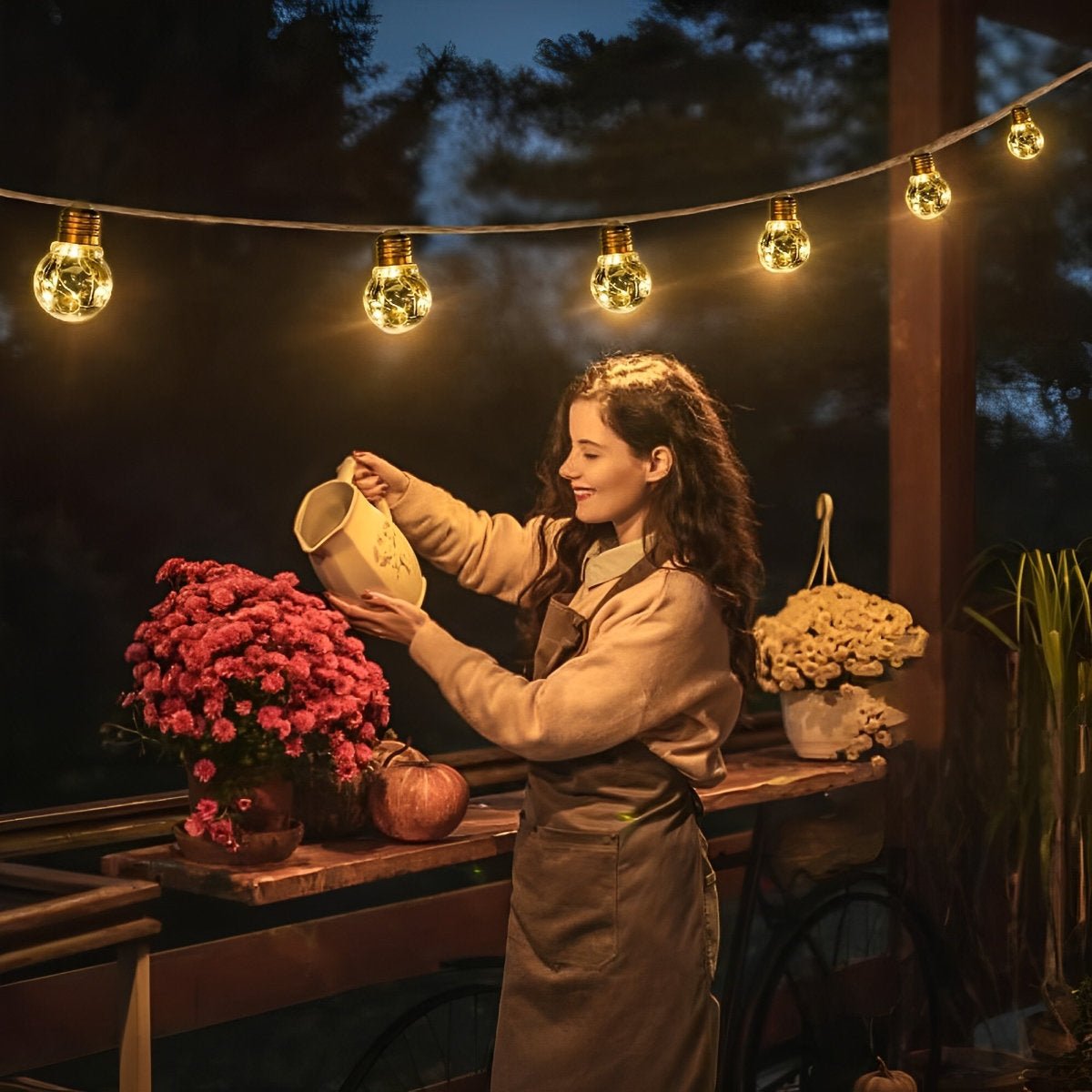 Solarbetriebene Weihnachts lichter für den Außenbereich mit 16 LED-Birnen