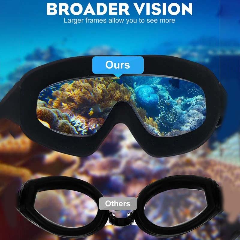 Weitwinkel-Schwimmbrille - Antibeschlag-Silikon | Unisex
