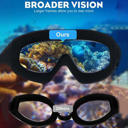 Weitwinkel-Schwimmbrille - Antibeschlag-Silikon | Unisex