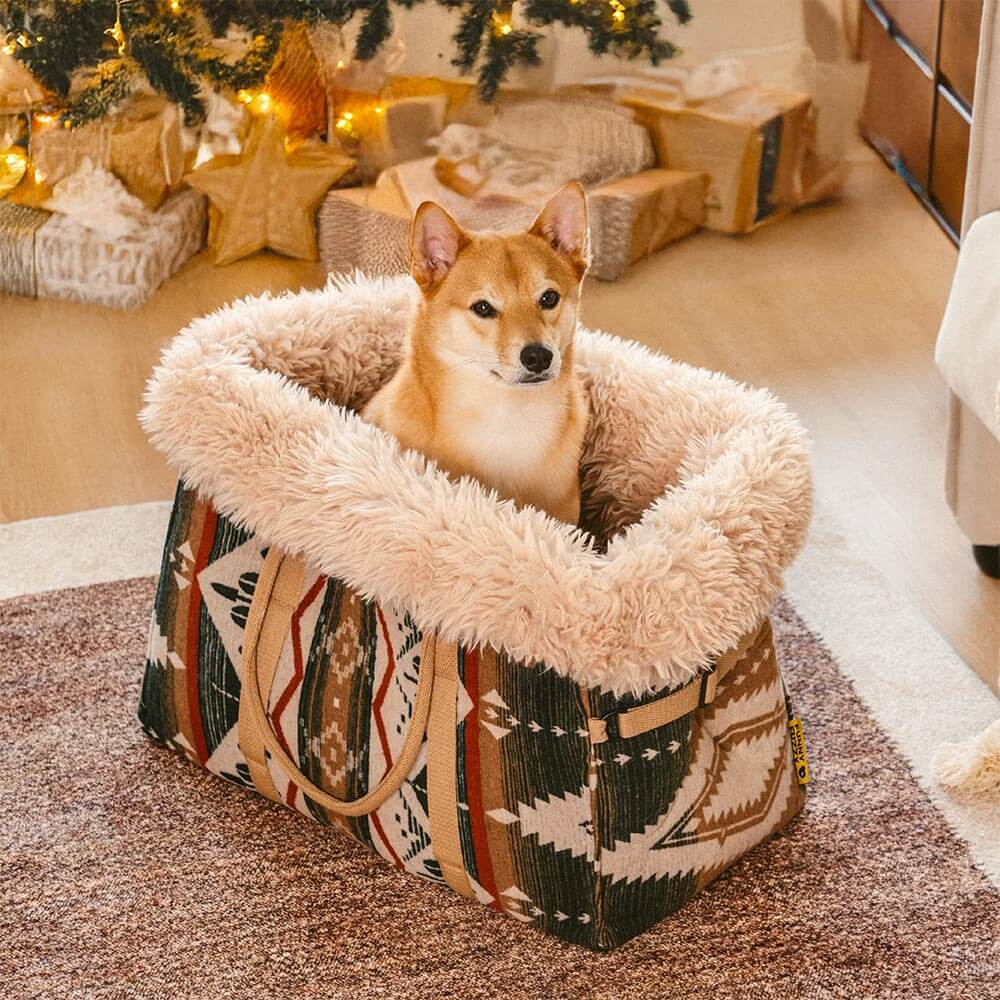 Wendbarer Haustierträger &amp; Schlafsack im Boho-Stil