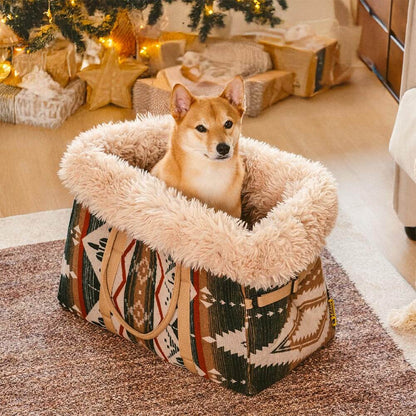 Wendbarer Haustierträger &amp; Schlafsack im Boho-Stil