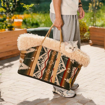 Wendbarer Haustierträger &amp; Schlafsack im Boho-Stil