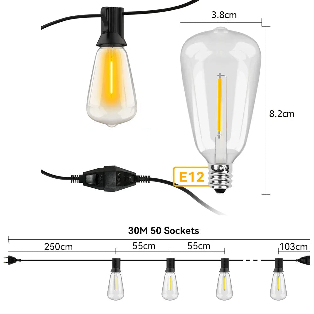 Robuste LED-Lichterkette - Wetterfest &amp; Energieeffizient