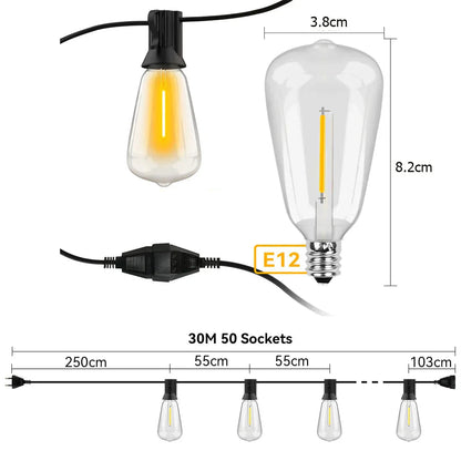 Robuste LED-Lichterkette - Wetterfest &amp; Energieeffizient