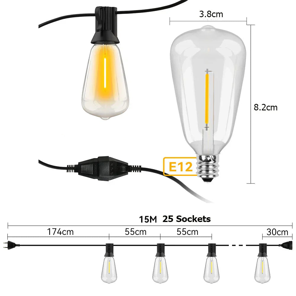 Robuste LED-Lichterkette - Wetterfest &amp; Energieeffizient