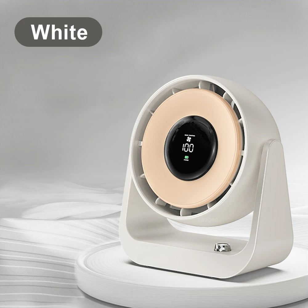 Drahtloser verstellbarer Klimaanlagenventilator mit Licht – Wiederaufladbare Turbo-Kühlung für Schreibtisch- und Wandmontagekomfort