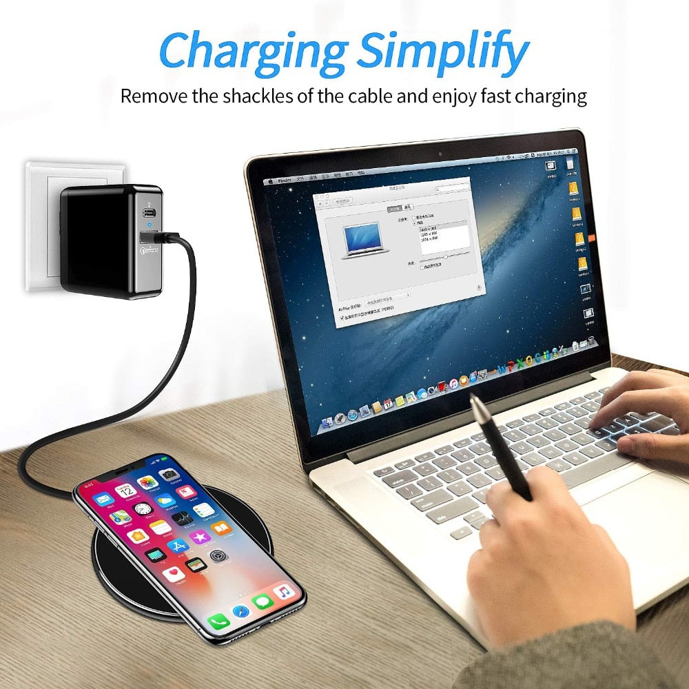 30W Schnelles kabelloses Ladepad | Premium USB C Ladekabel MagSafe Ladegerät für Apple iPhone, Samsung &amp; Android - Fast Wireless Charging Pad