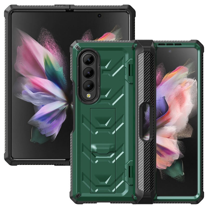 Magnetisches Scharnier, Schiebestiftschlitz, Hülle mit Ständer für Samsung Galaxy Z Fold 3 4